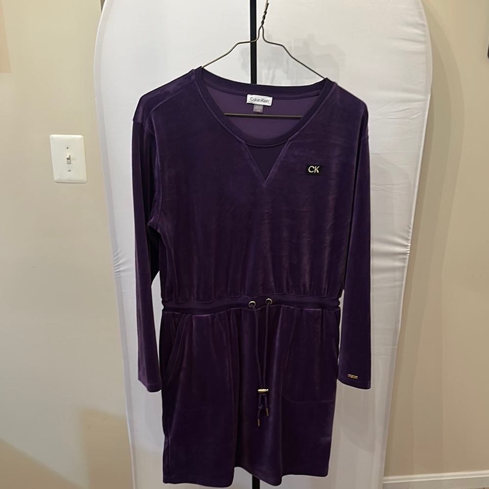 Calvin Klein Deep Purple Velour Dress